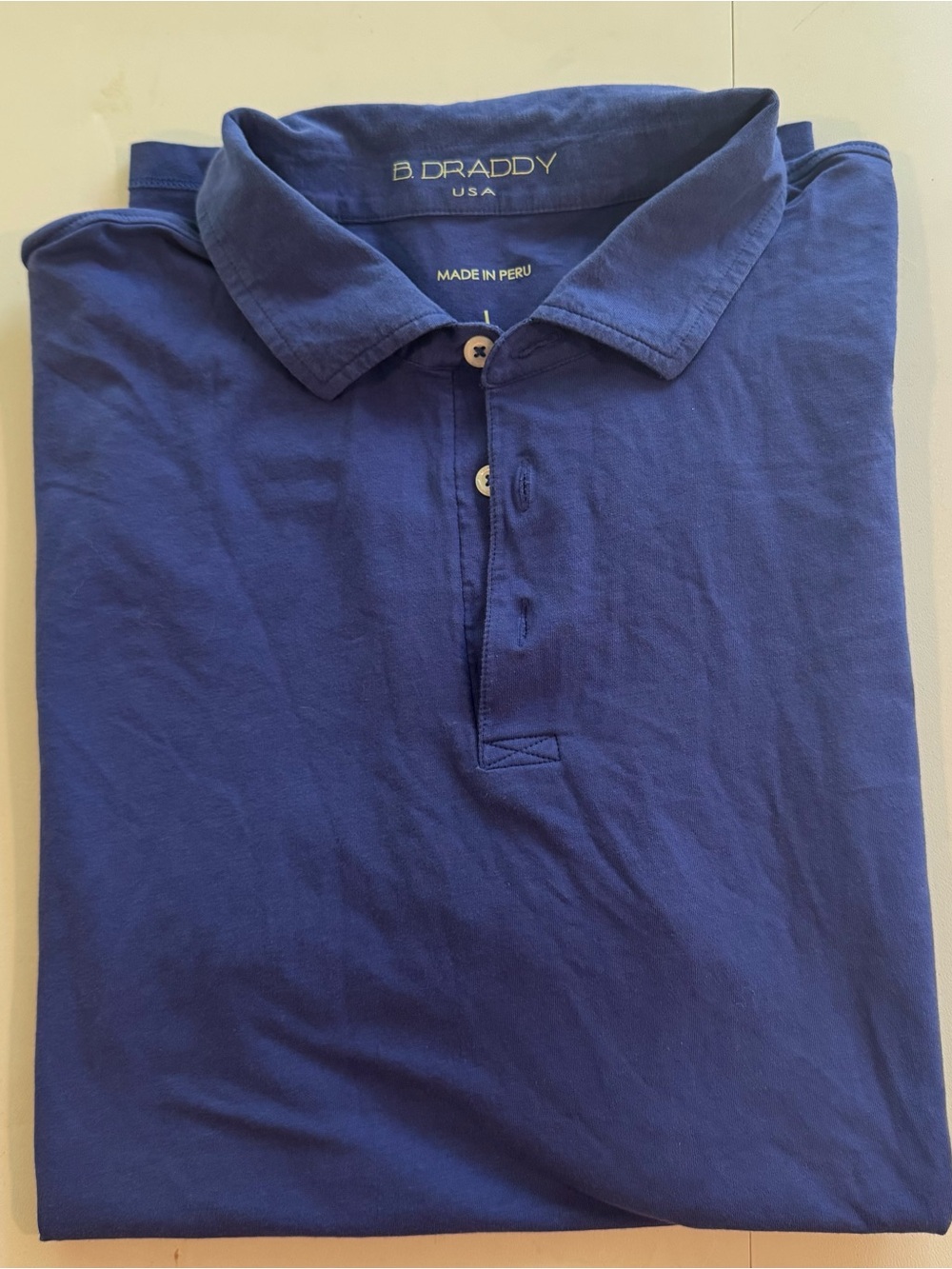 B. Draddy Blue Polo Shirt - Men's Classic Cotton Polo